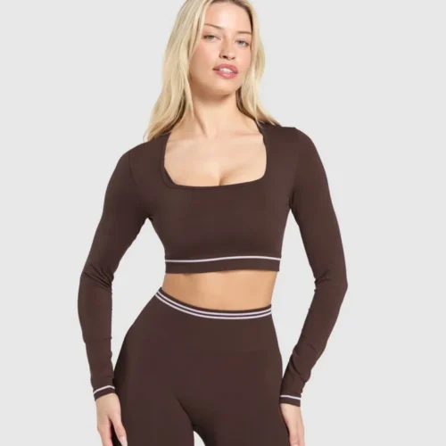 Contrast Seamless Crop Top
