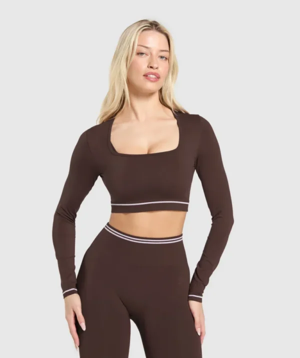 Contrast Seamless Crop Top